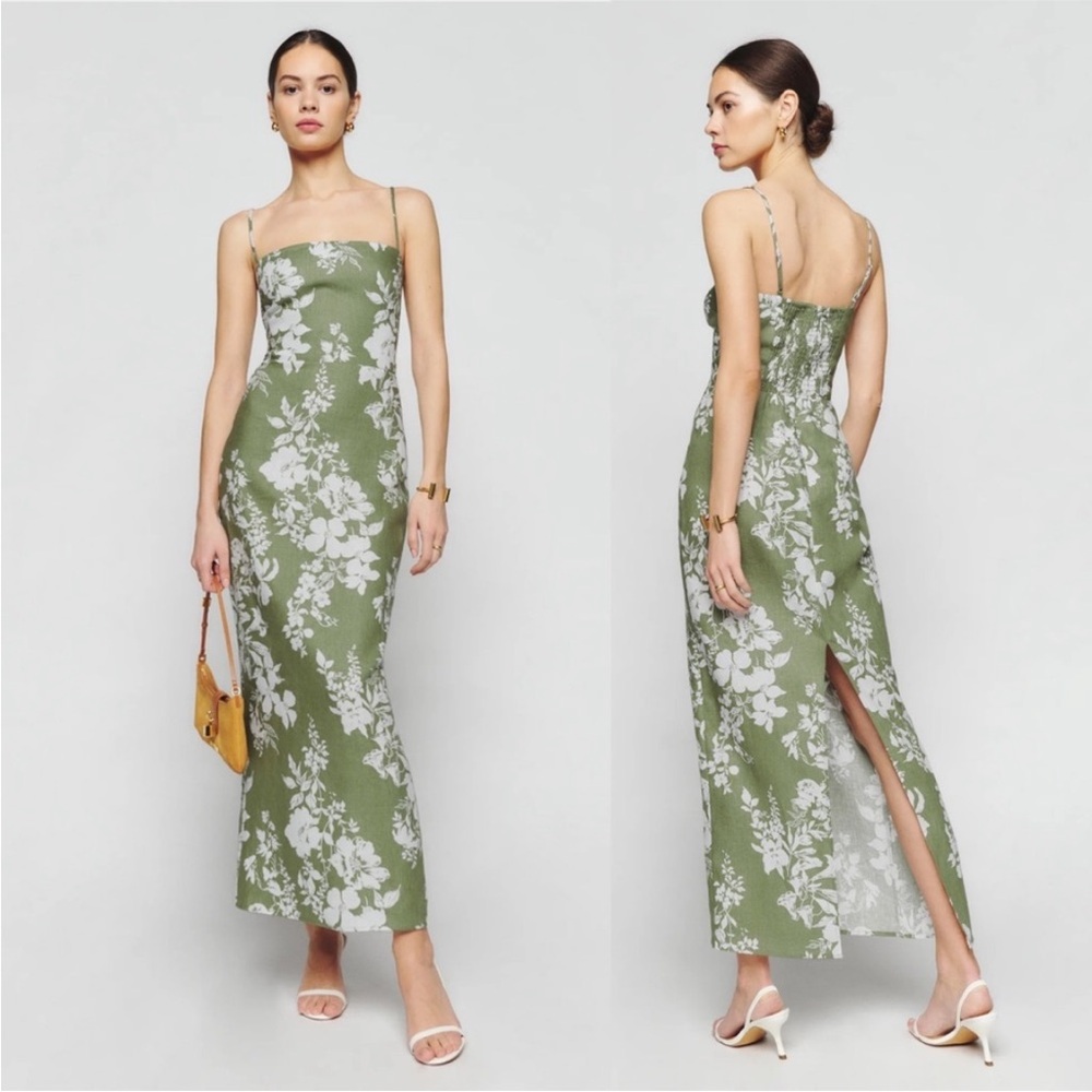 Reformation Linen Frankie Midi Dress